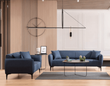 Modré sedačky môžu byť dominantou vašej obývačky