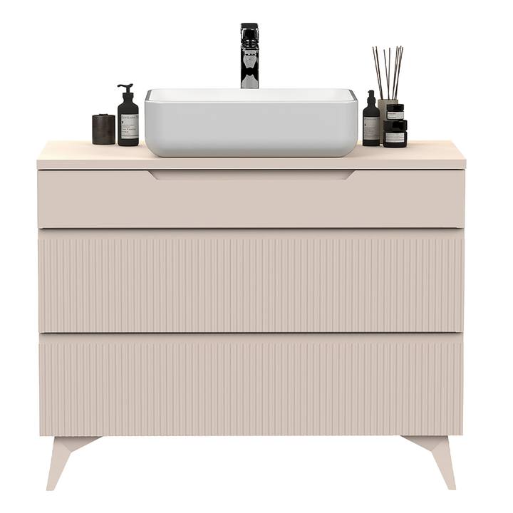 Kúpeľňová skrinka s umývadlom 100-3Z RIO kašmírová 1