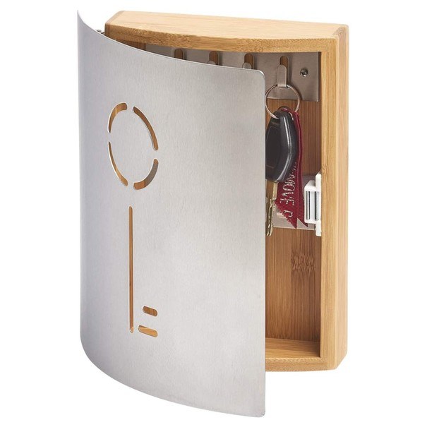 Skrinka na kľúče 13846 prírodný kaučukovník/oceľ 1