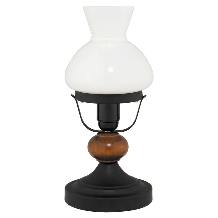 Stolná lampa 7072 tmavé drevo/opálové sklo 1