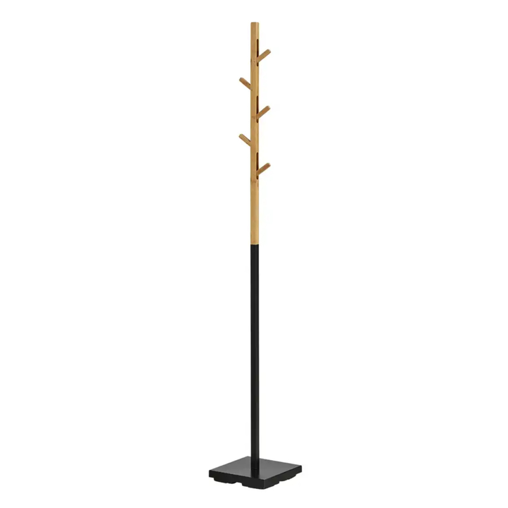 Stojanový vešiak ABELIA čierna/prírodná 1