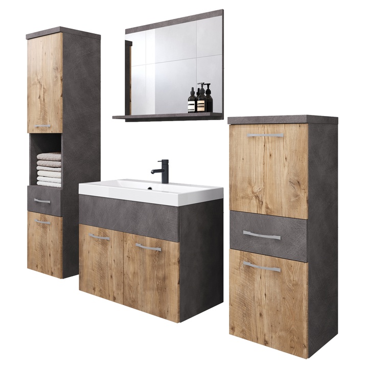 Kúpeľňová zostava ABIHA matera/gaštan 1