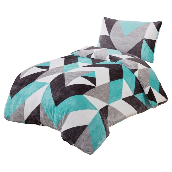 Posteľná bielizeň ABSTRACT TYRKYS modrá, 70x90 a 140x200 cm 1