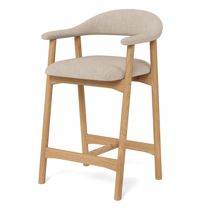 Barová stolička ADDI piesková/kaučukové drevo 1