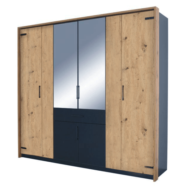 Šatníková skriňa ADDISON tmavosivá metalická/dub artisan 1