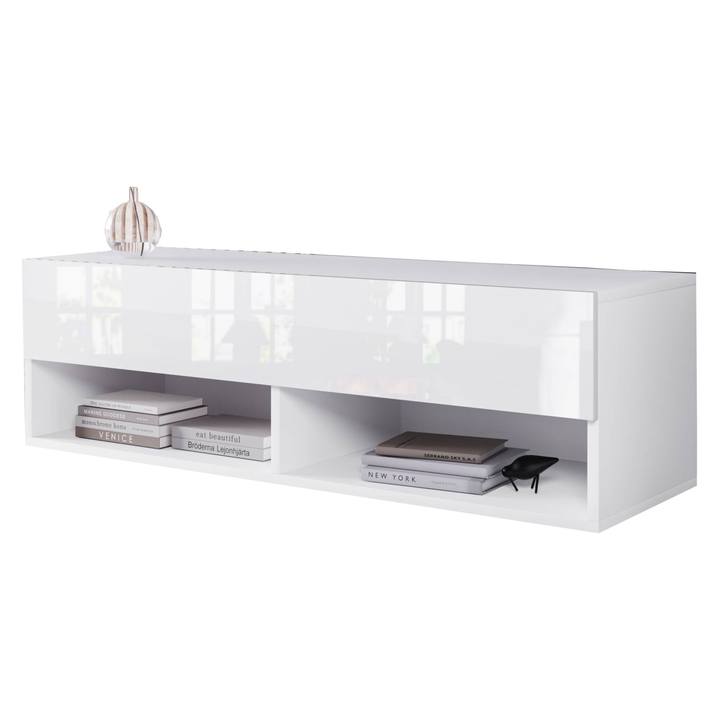 TV komoda AGATHE 100 biela/biela lesklá 1