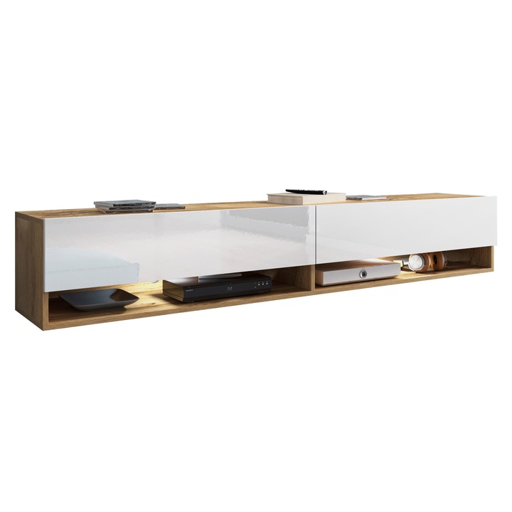 TV komoda AGATHE 180 dub wotan/biela lesklá 1