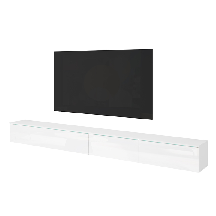 TV komoda AGATHE 300 biela/biela vysoký lesk 1