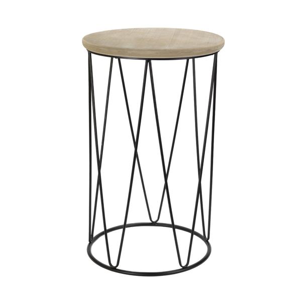 Prístavný stolík AIDEN drevo/kov, ⌀ 40 cm 1