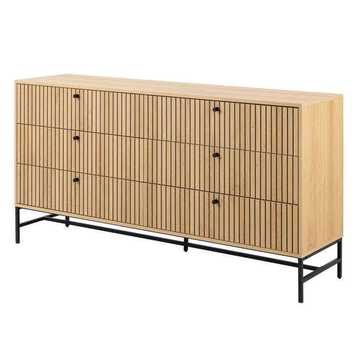 Komoda ALBANY 158 dub/matná čierna 1