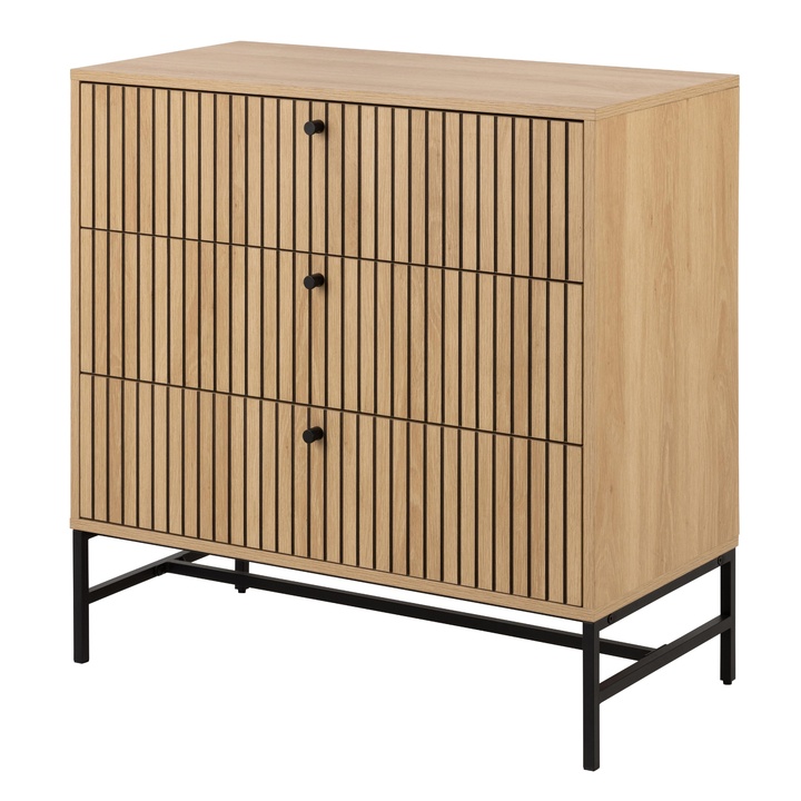 Komoda ALBANY 80 dub/matná čierna 1