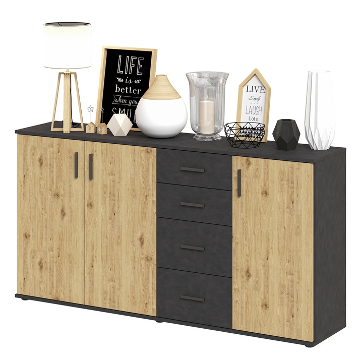 Komoda ALBI 3 matera/dub artisan 1