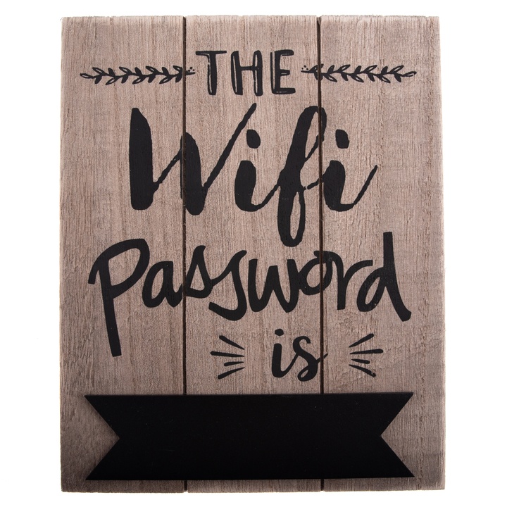 Závesná ceduľa wifi ALEENA drevo 1