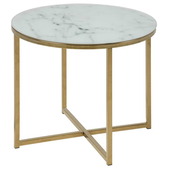 Odkladací stolík ALISMA biela/zlatá 1
