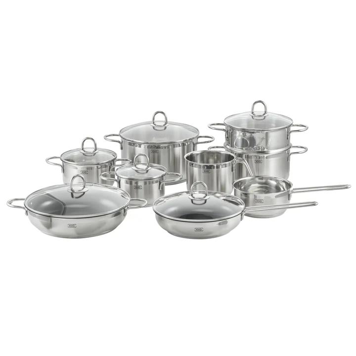 Sada hrncov AMÁLIA 9 ks (5 hrncov, 6 pokrievok, 3 panvice, 1 naparovacia vložka) 1