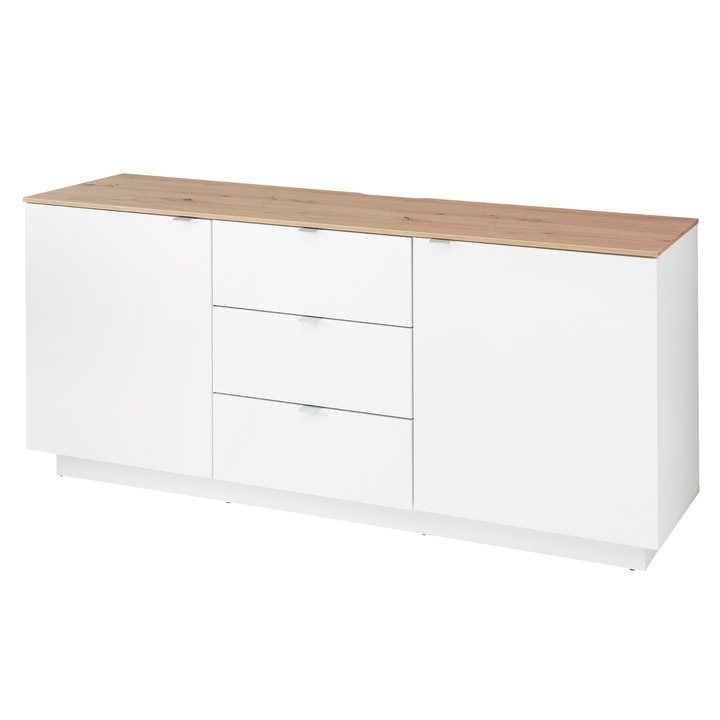 TV komoda AMBER II biela/dub artisan 1