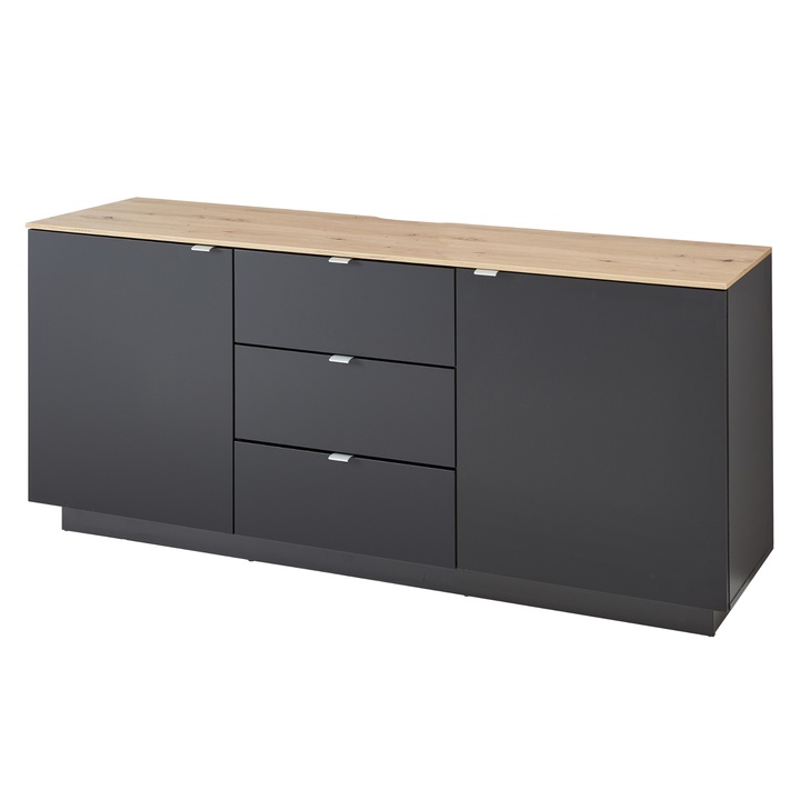 TV komoda AMBER II čierna/dub artisan 1