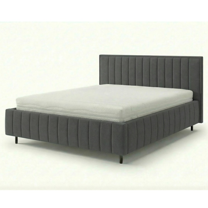 Posteľ s roštom AMMON sivá, 140x200 cm 1