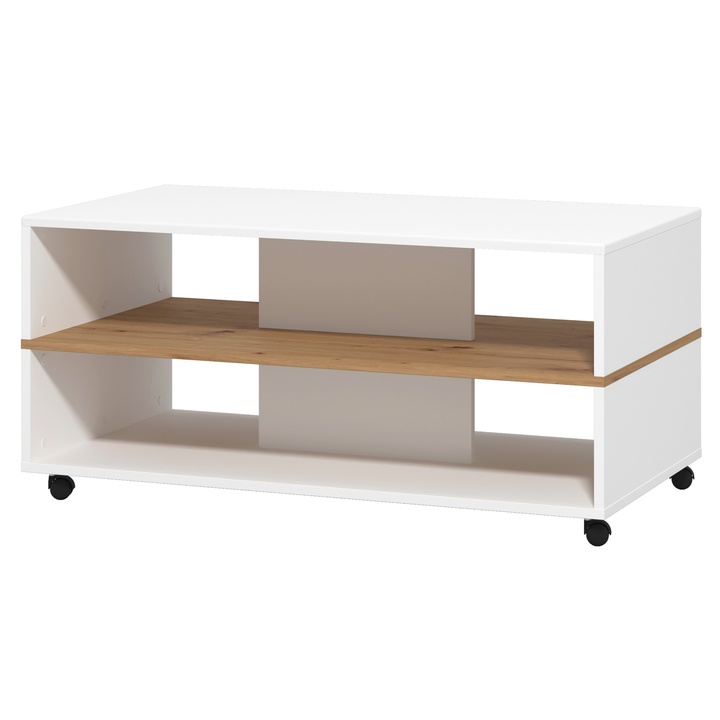 Konferenčný stolík  ANIA biela/dub artisan 1