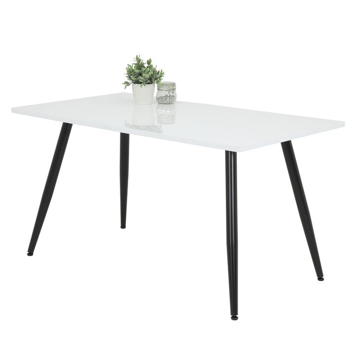 Jedálenský stôl ANILLA biela vysoký lesk/čierna, šírka 140 cm 1