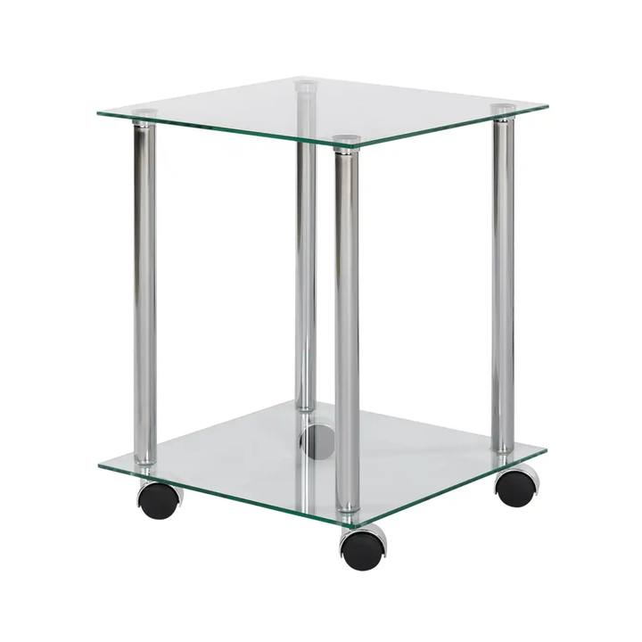 Príručný stolík ANITA chróm/sklo 1
