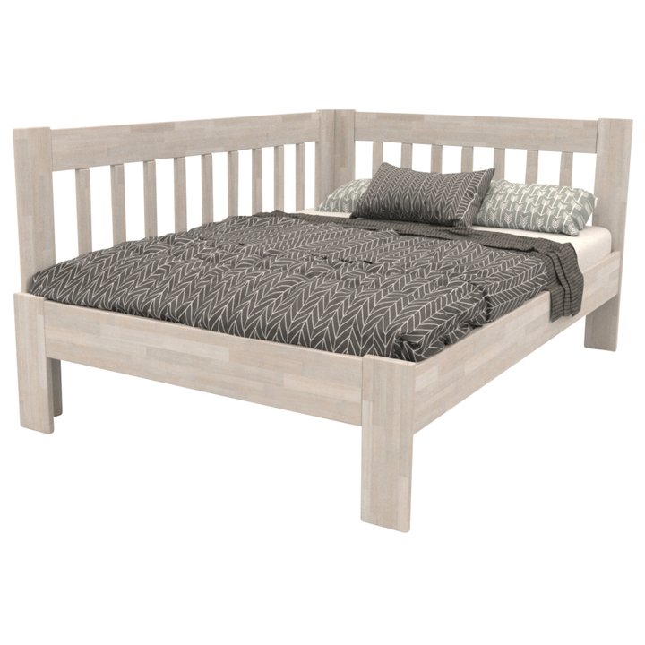 Rohová posteľ APOLONIE ľavá, buk/biela, 160x200 cm 1