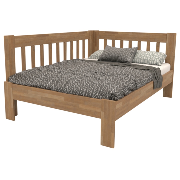 Rohová posteľ APOLONIE buk/ľavá, 140x200 cm 1