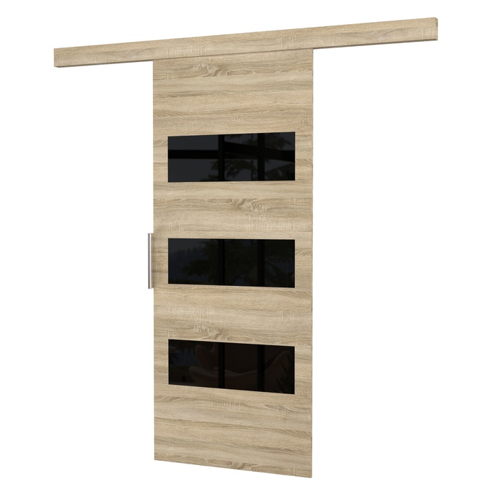 Posuvné dvere ARES 106 dub sonoma/čierna, 106x205 cm 1