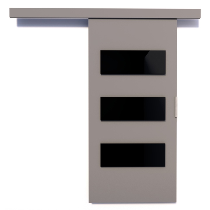 Posuvné dvere ARES 76 sivá/čierna, 76x205 cm 1