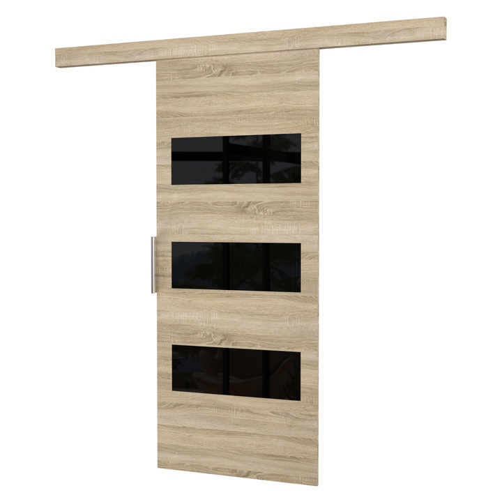 Posuvné dvere ARES 86 dub sonoma/čierna, 86x205 cm 1