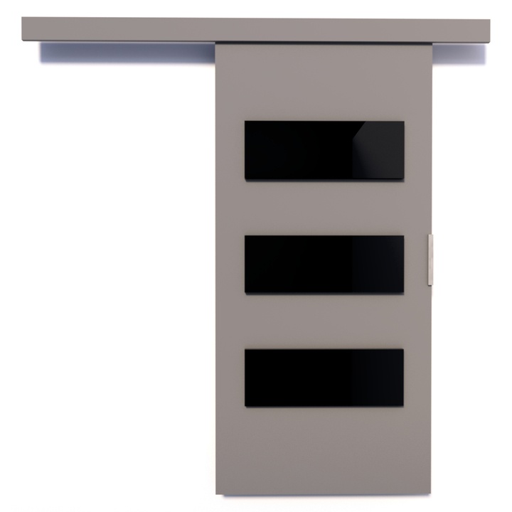 Posuvné dvere ARES 86 sivá/čierna, 86x205 cm 1