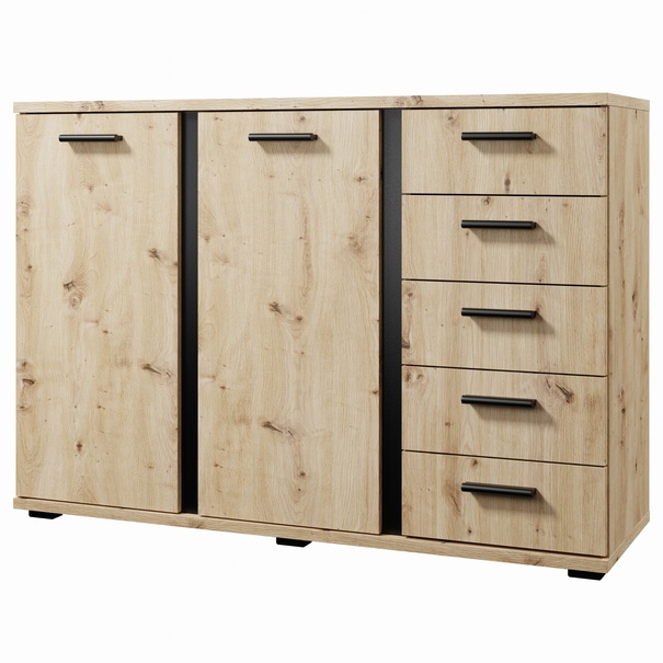 Komoda ARLANA 5 dub artisan/čierna 1