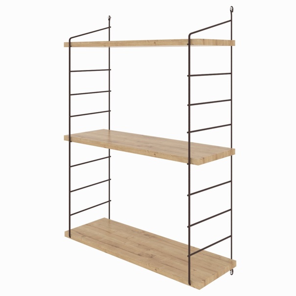 Nástenný regál ARMONI 3 hnedá/dub 1