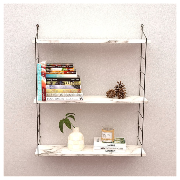 Nástenný regál ARMONI 3 čierna/biely mramor 1