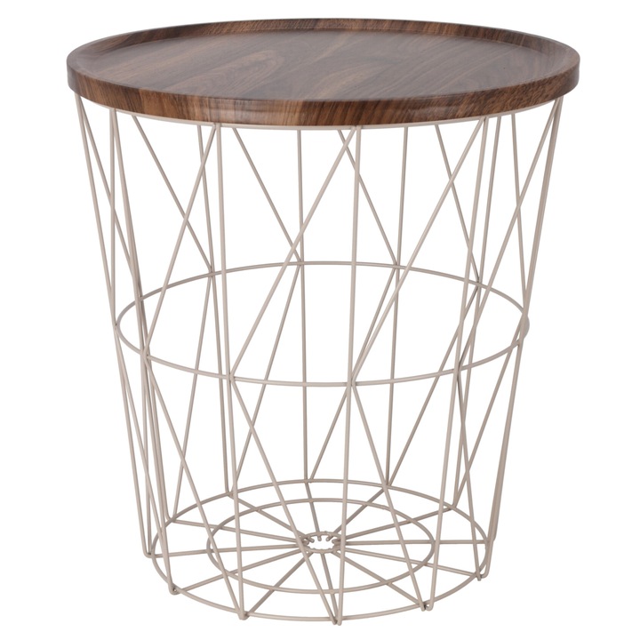 Prístavný stolík ARON piesočná/hnedá 1