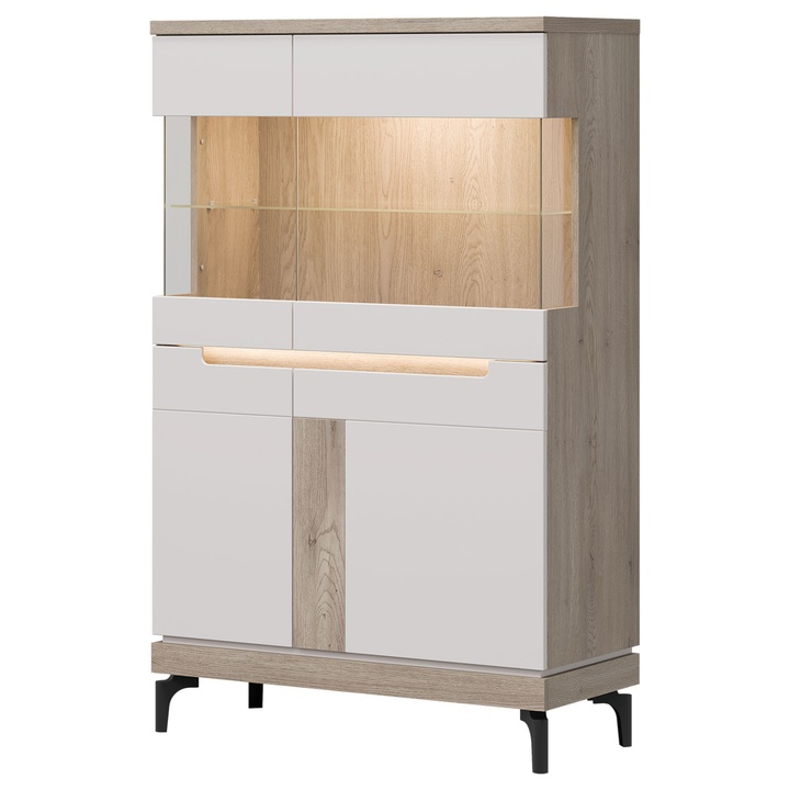 Vitrína ASSEM AN04 dub cremona/kašmírová 1