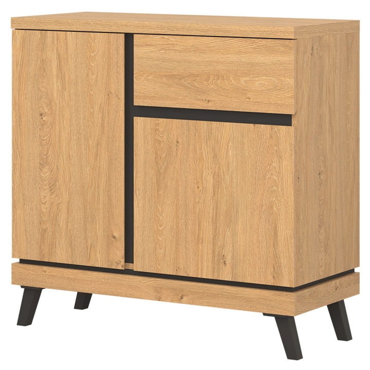 Komoda ATHEIA AT02 dub kamenný/čierna 1