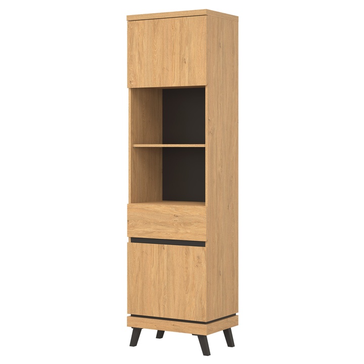 Regál ATHEIA AT07 dub kamenný/čierna 1