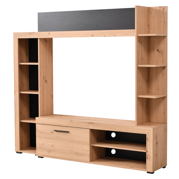 Obývacia stena AUDRY dub artisan/čierna 1
