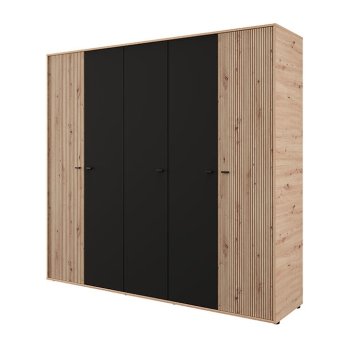 Šatníková skriňa AVIGNON dub artisan/čierna 1