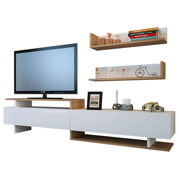 TV stena AYAZ teak/biela 1