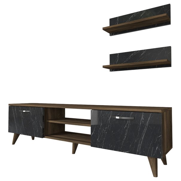 TV zostava AYDEN orech/čierna 1