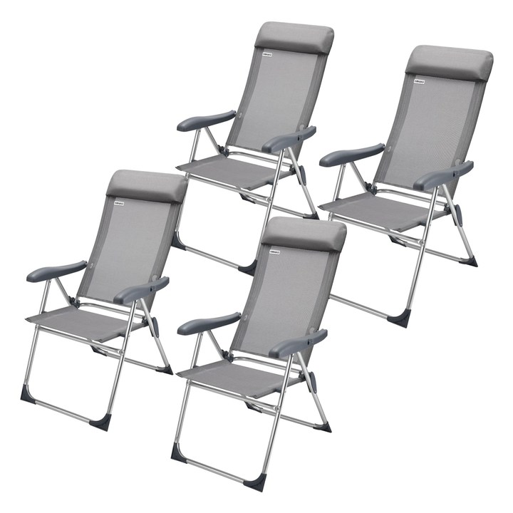 Záhradná stolička BAGG sivá, sada 4 ks 1