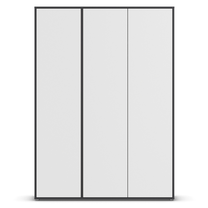 Šatníková skriňa BANILA I alpská biela/sivá 1