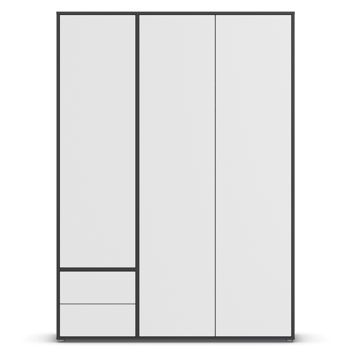 Šatníková skriňa BANILA III alpská biela/sivá 1