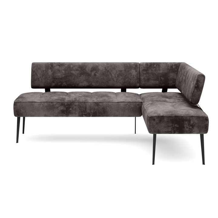 Rohová jedálenská lavica BANKO L tmavohnedá, pravá 1