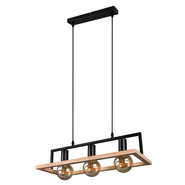 Závesné svietidlo BANO čierna/prírodná 1