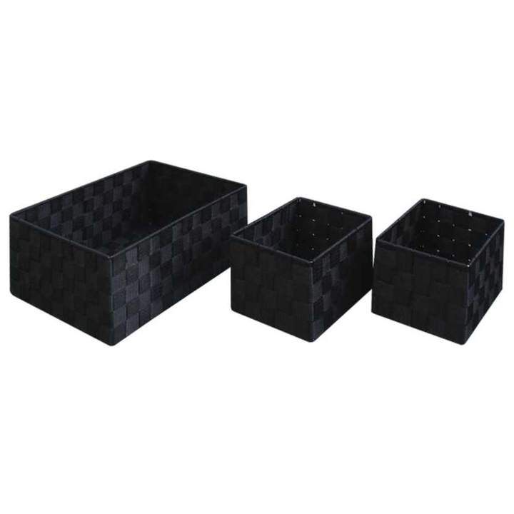 Sada košíkov BARCA čierna, 3 ks 1