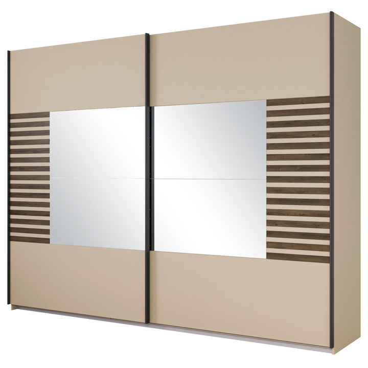 Šatníková skriňa BAREA II šampanské/dub atlantic tmavý, šírka 271 cm 1