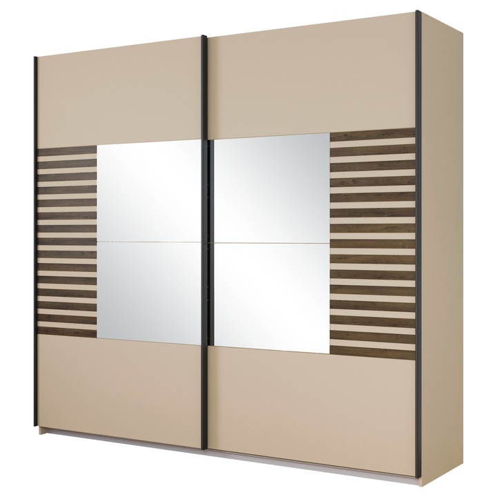 Šatníková skriňa BAREA II šampanské/dub atlantic tmavý, šírka 226 cm 1